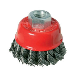 Steel Twist Knot Wire Cup Brush - 65mm / M10 x 1.25